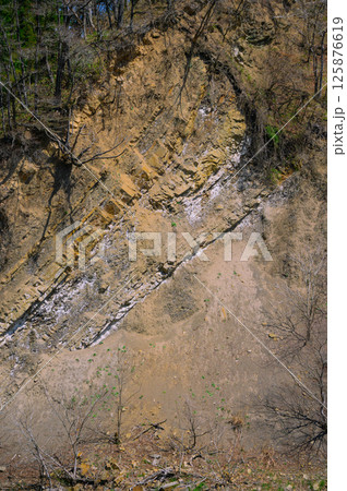 アブストラクトな崖の断面【長野県】 125876619