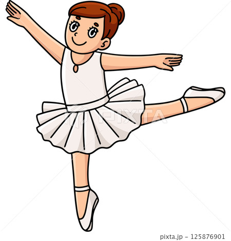 Ballerina doing Arabesque Cartoon Colored Clipart Ballerina doing Arabesque Cartoon Colored Clipart 125876901