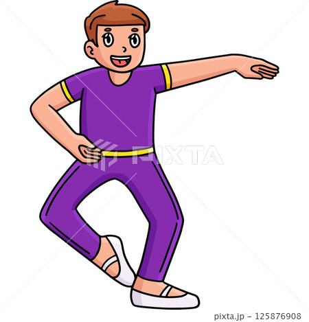 Ballet Danseur in a Bouncing Step Cartoon Clipart Ballet Danseur in a Bouncing Step Cartoon Clipart 125876908