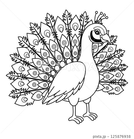 Bird Peacock Isolated Coloring Page for Kids Bird Peacock Isolated Coloring Page for Kids 125876938