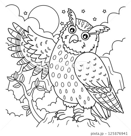 Bird Eurasian Eagle Owl Coloring Page for Kids Bird Eurasian Eagle Owl Coloring Page for Kids 125876941