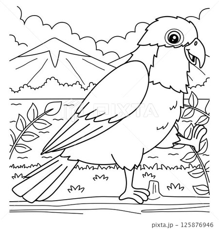 Bird Caique Coloring Page for Kids  125876946