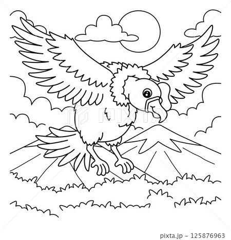 Bird Andean Condor Coloring Page for Kids Bird Andean Condor Coloring Page for Kids 125876963