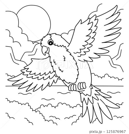 Bird Monk Parakeet Coloring Page for Kids Bird Monk Parakeet Coloring Page for Kids 125876967