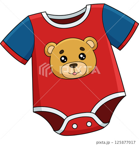 Baby Shower Baby Boy Onesie Cartoon Clipart  125877017