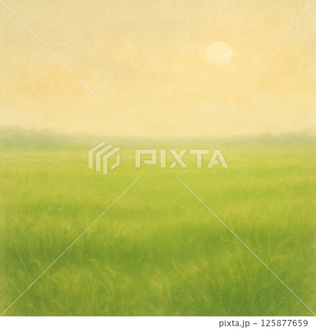 草原と月のある風景 草原と月のある風景 125877659