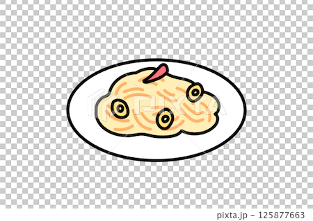 シンプルな洋食屋さんのペペロンチーノのイラスト 125877663