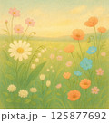 色々な花が咲く野原の風景 色々な花が咲く野原の風景 125877692
