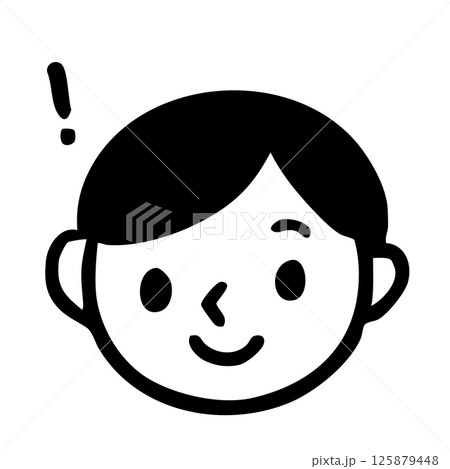 ひらめく若い男性　ピンとくる笑顔のイラスト　会社員 125879448