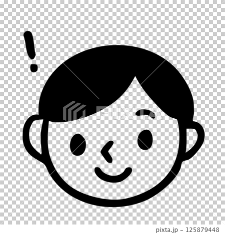 A young man with an idea, a smiling illustration, an office worker 125879448