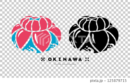 Hanagasa icon Okinawa traditional costume vector illustration Hanagasa icon Okinawa traditional costume vector illustration 125879715