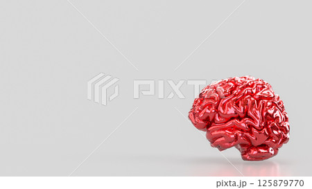 The Red Brain on white background for sci or medical concept 3d Rendering. 125879770