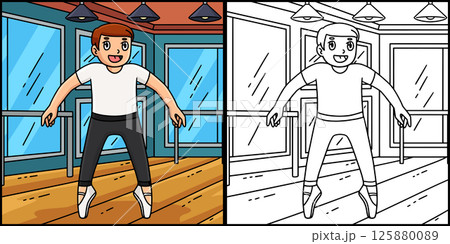 Ballet Danseur in Saute Position Illustration Ballet Danseur in Saute Position Illustration 125880089