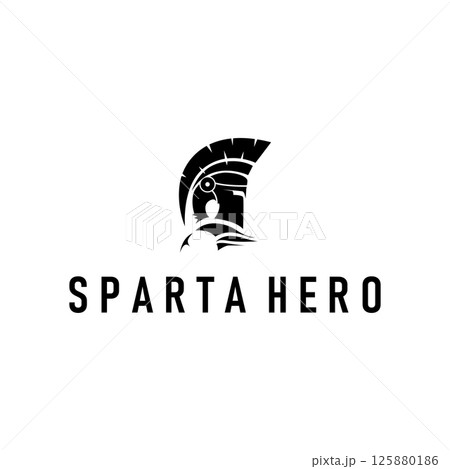 sparta logo warrior sparta kingdom fighter logo design with silhouette black illustration vintage retro templet brand business symbol sparta logo warrior sparta kingdom fighter logo design with silhouette black illustration vintage retro templet brand business symbol 125880186