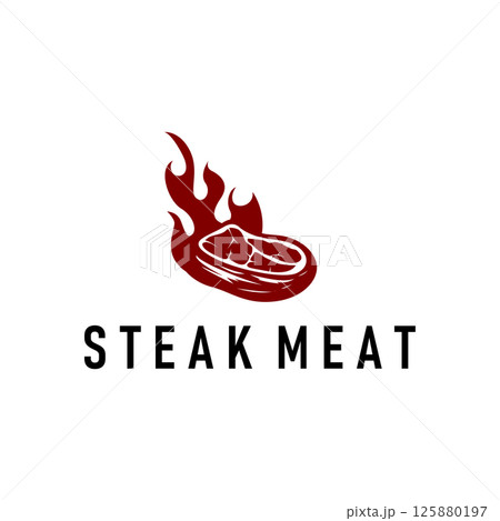 steak logo design concept steak meat bbq simple illustration symbol template food meat delicious brand product cafe and restaurant business steak logo design concept steak meat bbq simple illustration symbol template food meat delicious brand product cafe and restaurant business 125880197