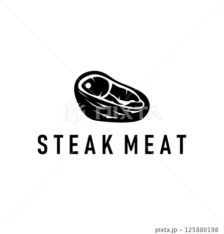 steak logo design concept steak meat bbq simple illustration symbol template food meat delicious brand product cafe and restaurant business 125880198