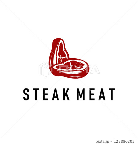 steak logo design concept steak meat bbq simple illustration symbol template food meat delicious brand product cafe and restaurant business 125880203