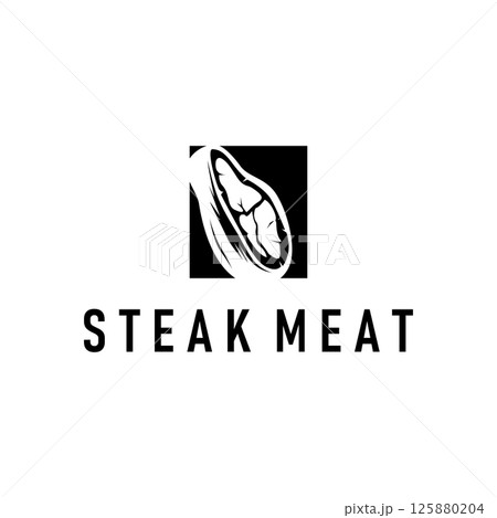 steak logo design concept steak meat bbq simple illustration symbol template food meat delicious brand product cafe and restaurant business 125880204