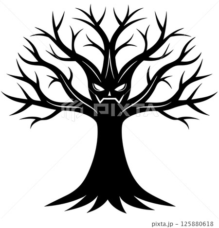 Angry Tree Character Cartoon Illustration Expressive Nature Icon for Campaigns, Branding and T shirt design Angry Tree Character Cartoon Illustration Expressive Nature Icon for Campaigns, Branding and T shirt design 125880618