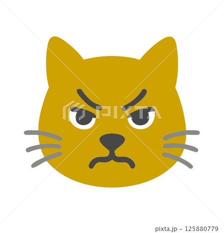 Angry Cat Silhouette Vector Icon Bold Mascot Logo for Sports Teams, Branding, and T-Shirt Design Graphics 125880779