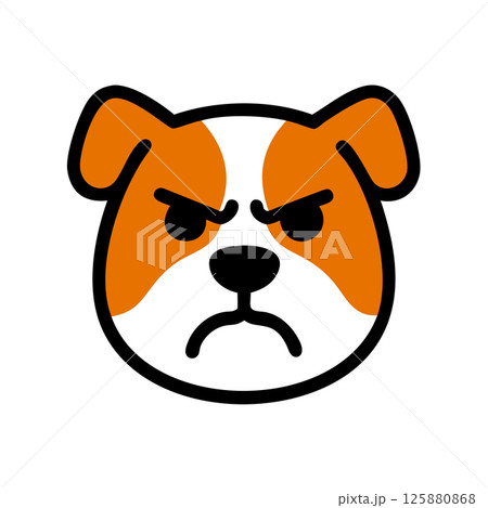 Angry Bulldog Silhouette Vector Icon Powerful Mascot Logo for Sports, Branding and T shirt Design 125880868