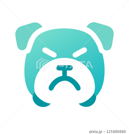 Angry Bulldog Silhouette Vector Icon Powerful Mascot Logo for Sports, Branding and T shirt Design 125880880