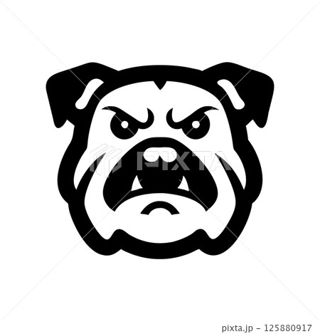 Angry Bulldog Silhouette Vector Icon Powerful Mascot Logo for Sports, Branding and T shirt Design Angry Bulldog Silhouette Vector Icon Powerful Mascot Logo for Sports, Branding and T shirt Design 125880917