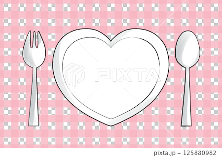 Heart-shaped plate table setting - delicate, soft and fluffy colors - Toki-iro (traditional Japanese color) 125880982