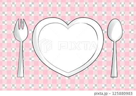 Heart-shaped plate table setting - delicate, soft and fluffy colors - Toki-iro (traditional color) 02 125880983