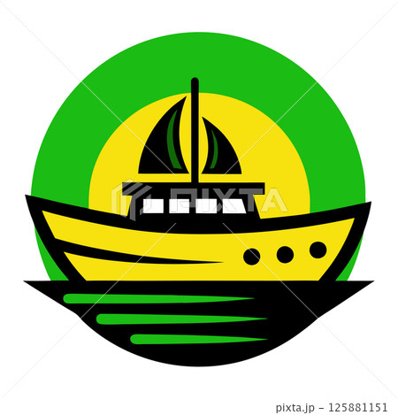 Nautical Boat Logo Vector Art for Marine Businesses and T Shirt Designs Perfect for Branding & Merch Nautical Boat Logo Vector Art for Marine Businesses and T Shirt Designs Perfect for Branding & Merch 125881151