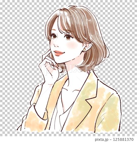 婦女和女孩插畫素材 125881370
