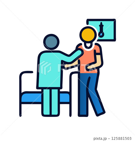 Professional Nursing Station Icon Vector Organized Medical Equipment and Nursing Environment Illustration 125881503