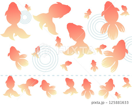 涼しげ金魚の素材セット 125881633