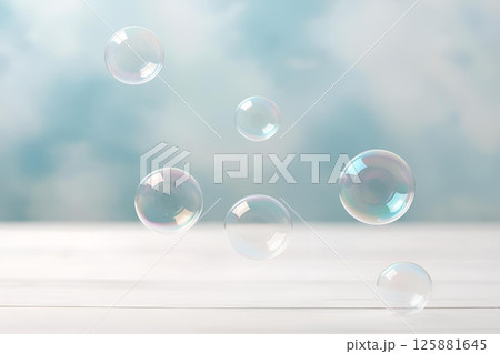 美しいシャボン玉　グラデーション　綺麗 125881645