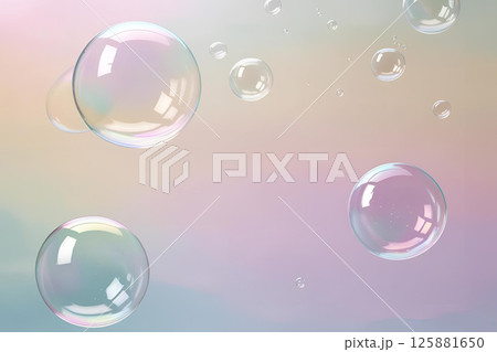 美しいシャボン玉　グラデーション　綺麗 125881650