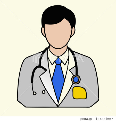 Smiling Doctor with Stethoscope Medical Professional Clipart for Health Designs 125881667