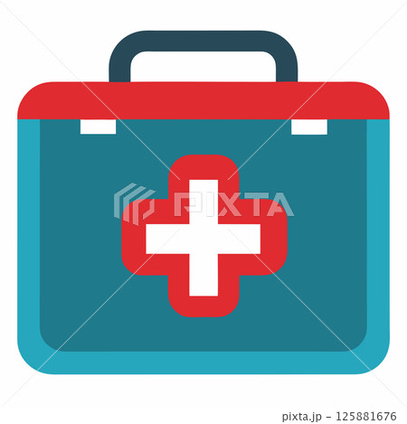 Isometric First Aid Kit Icon Vector Illustration Modern Emergency Medical Symbol for Healthcare Graphics 125881676