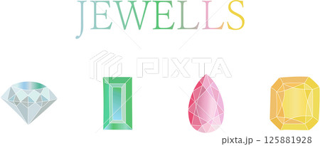 宝石　イラスト　シンプル　カラー　鉱石 125881928