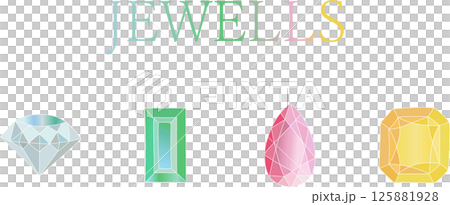 宝石　イラスト　シンプル　カラー　鉱石 125881928