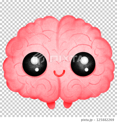 Cartoon Anatomy Brain Cute Cartoon Anatomy Brain Cute 125882269