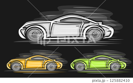 Vector exotic Sport Cars set 125882410