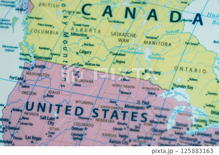 Map of canada and united states geography educational content informative environment aerial view regional insights Map of canada and united states geography educational content informative environment aerial view regional insights 125883163