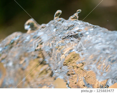 Dynamic water splashing action natural setting close-up nature fluid motion concept 125883477