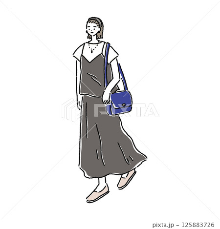 大人可愛いナチュラルコーデの女性 大人可愛いナチュラルコーデの女性 125883726