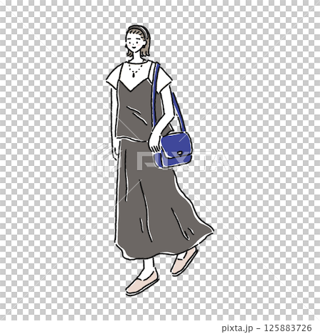 大人可愛いナチュラルコーデの女性 大人可愛いナチュラルコーデの女性 125883726