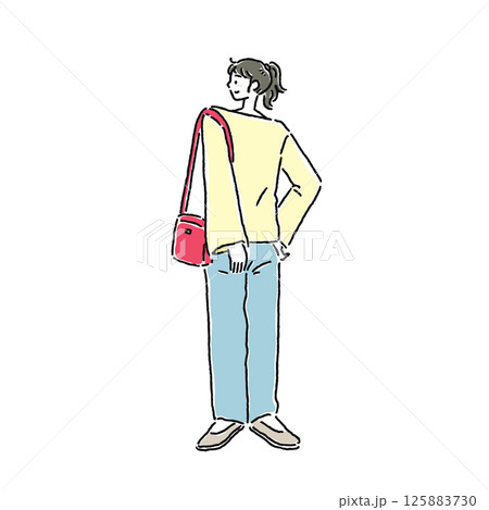 シンプルコーデの女性 シンプルコーデの女性 125883730