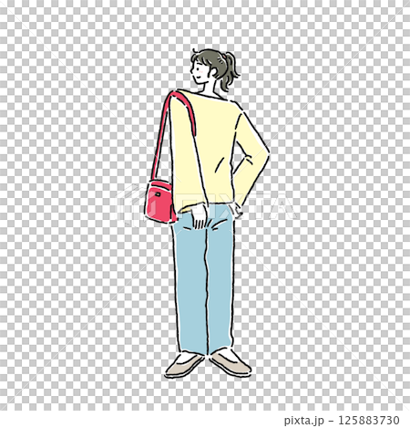 シンプルコーデの女性 シンプルコーデの女性 125883730