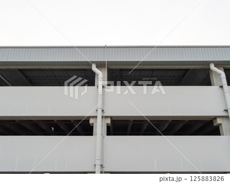 Structural design and architectural details of a multi-story parking garage Structural design and architectural details of a multi-story parking garage 125883826