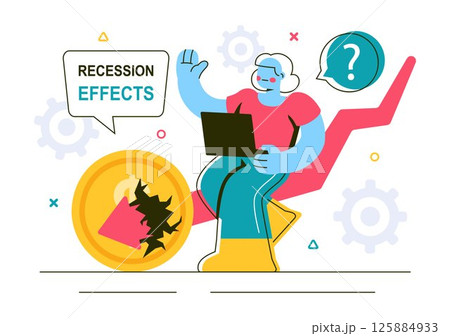 Recession Effects Vector Illustration Featuring the Impact on Economic Growth and the Decline in Economic Activity in a Flat Style Cartoon Background Recession Effects Vector Illustration Featuring the Impact on Economic Growth and the Decline in Economic Activity in a Flat Style Cartoon Background 125884933