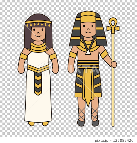 TRADITIONAL EGYPTIAN costume male and female illustration cute kawaii style cultural diversity couple clothing dress outfit around the world ethnic fashion TRADITIONAL EGYPTIAN costume male and female illustration cute kawaii style cultural diversity couple clothing dress outfit around the world ethnic fashion 125885426